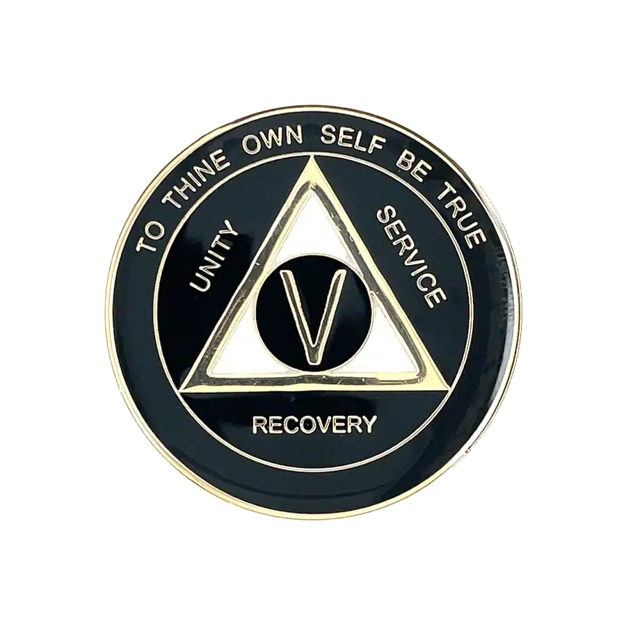 On Request - AA Black & Pearl Year / Birthday Medallion