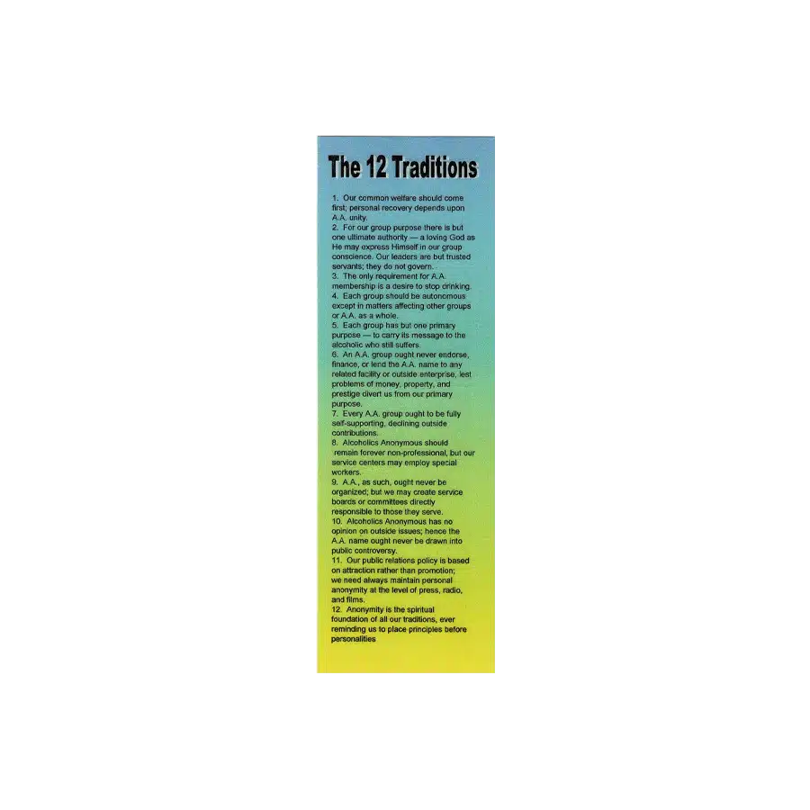 The 12 Steps/Traditions Laminated Bookmark - Image 2