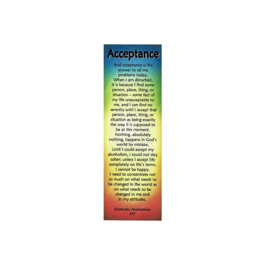 Acceptance Laminated Bookmark