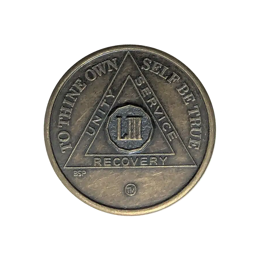 AA Recovery token with unity symbol celebrating 53 year