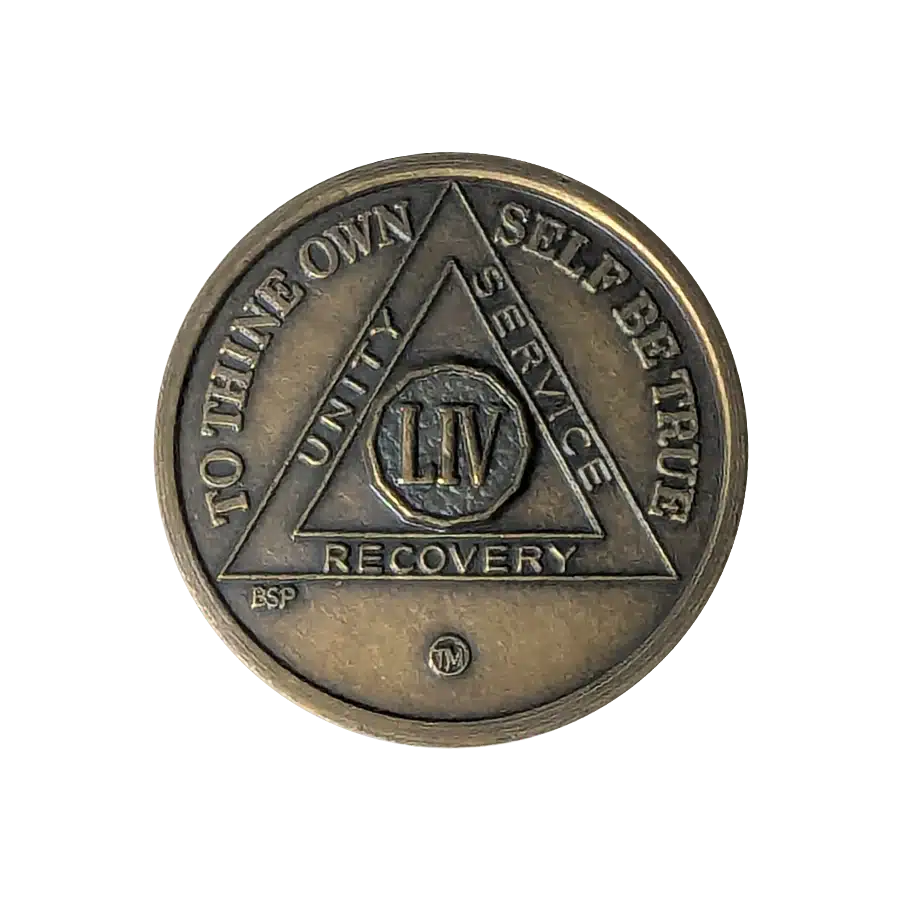 AA Recovery token with unity symbol celebrating 54 year