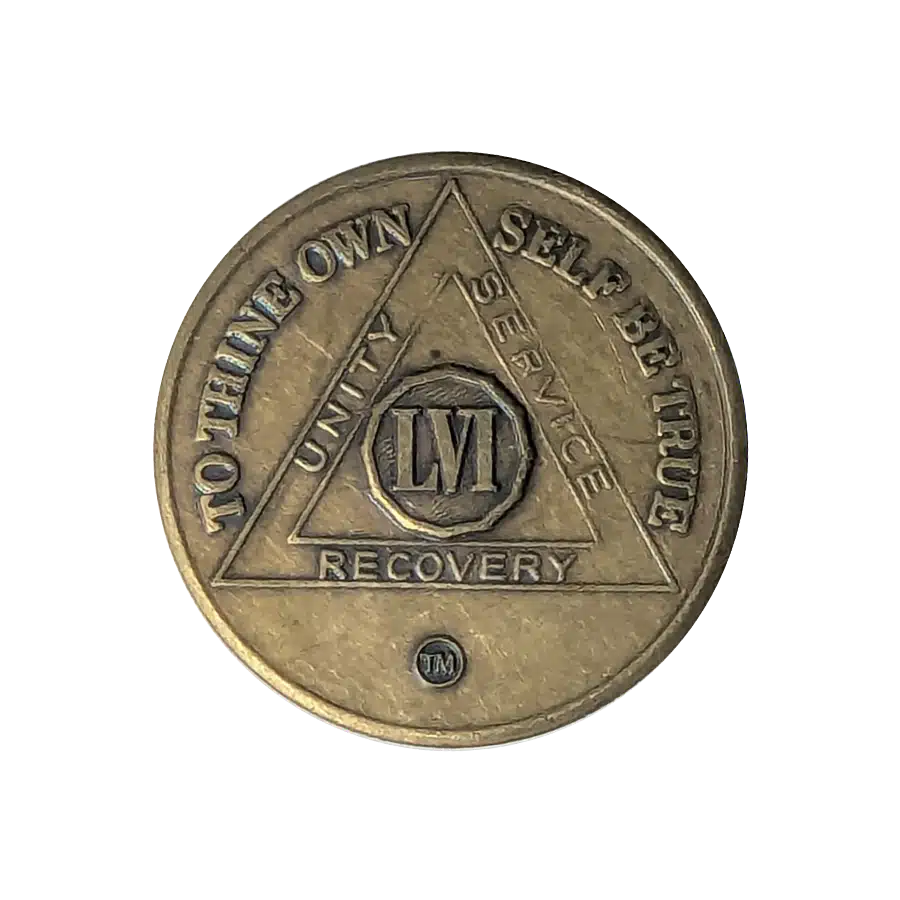 AA Recovery token with unity symbol celebrating 56 year