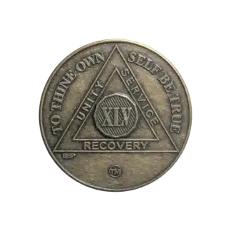 AA Bronze 45 Year Sobriety Medallion