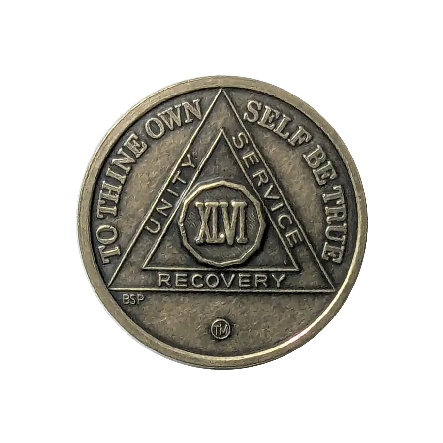 AA Bronze 46 Year Sobriety Medallion