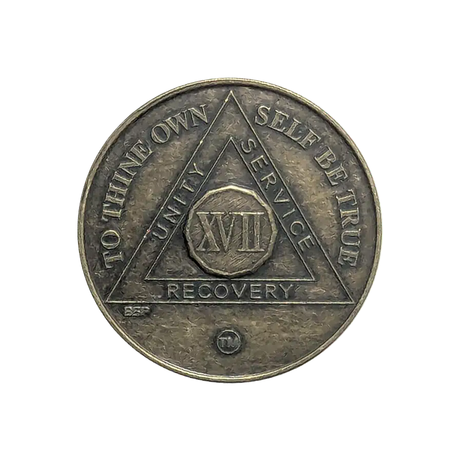 AA Bronze 17 Year Sobriety Medallion