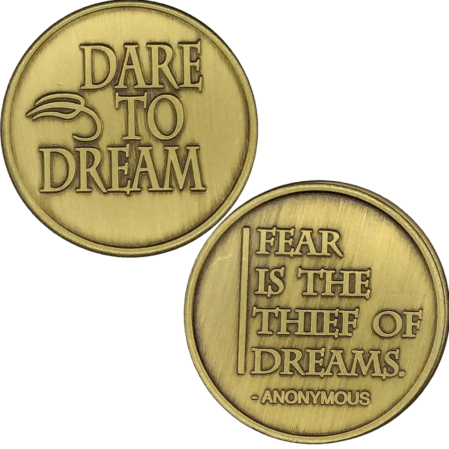 Dare to Dream Fear Affirmation Coin - Image 2