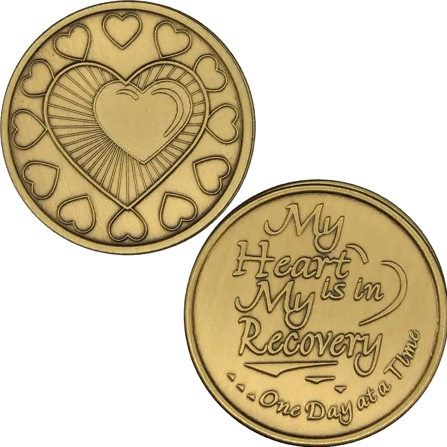 Heart in my Recovery Affirmation Coin - Image 2