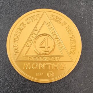 4 Month AA Gold Sobriety Chip