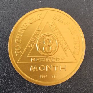 8 Month AA Gold Sobriety Chip